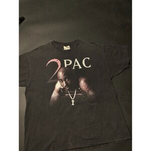 Vintage 90's 2Pac Shakur Winterland T-Shirt Men XL Black Graphic Cotton T-Shirt